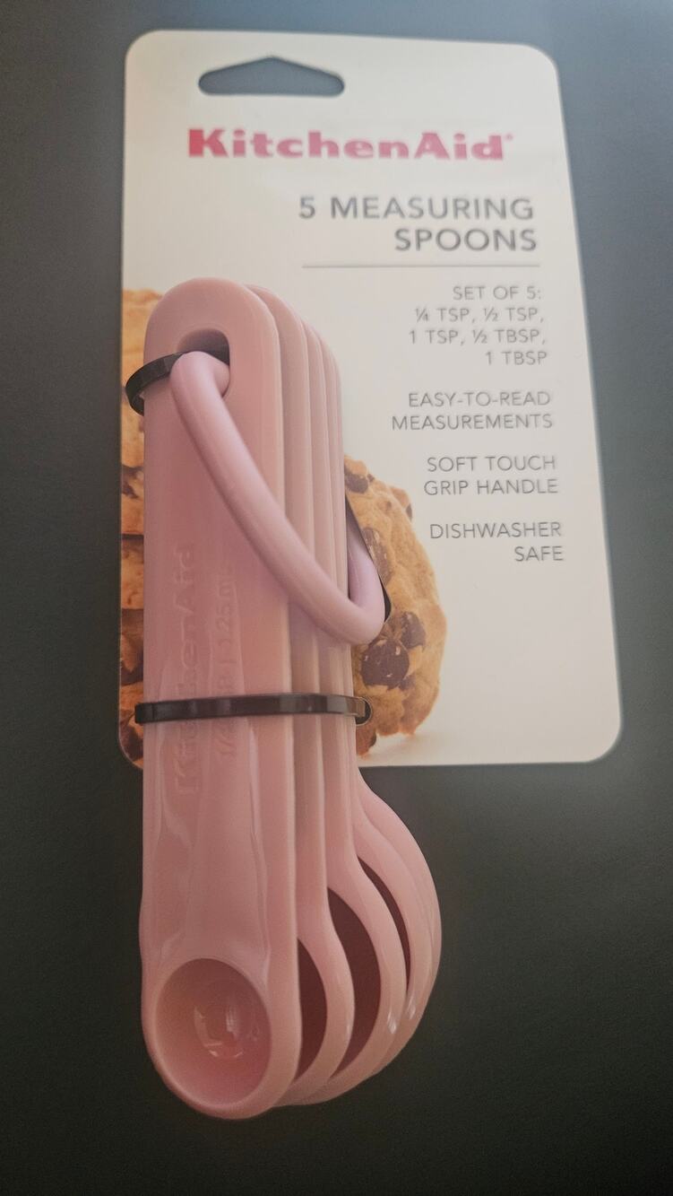 KitchenAid Pink Measuring Spoon Set of 5 NEW Breast Cancer Theme Easy to Read